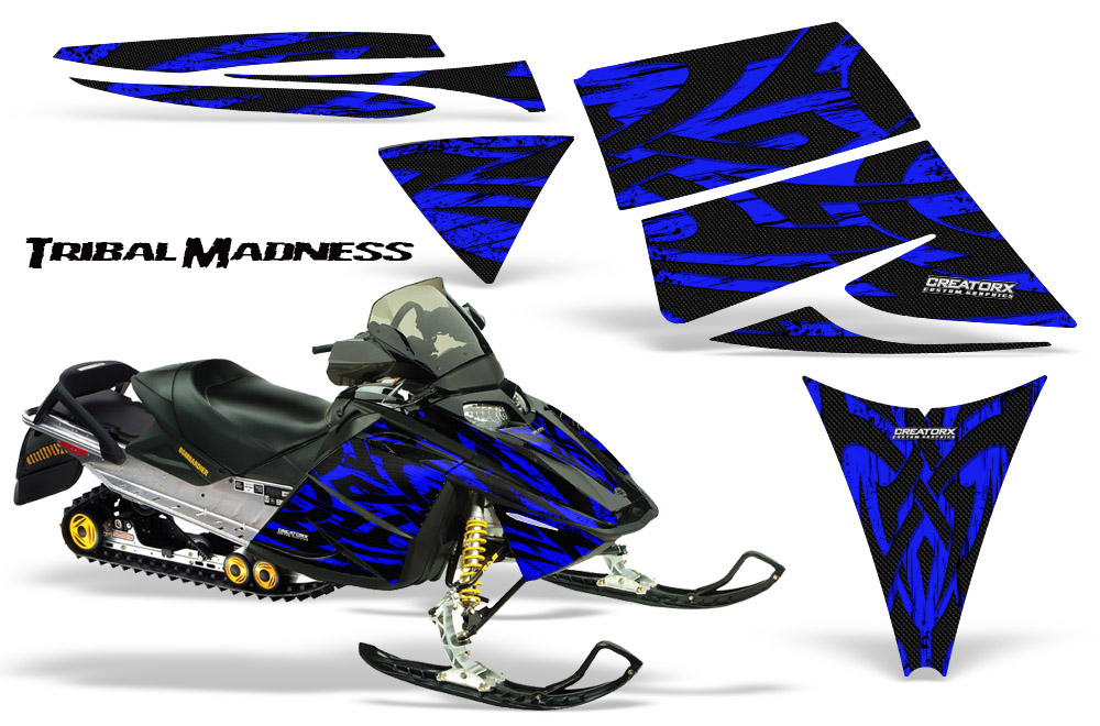 Ski-Doo Rev Graphics Kit Tribal Madness Blue